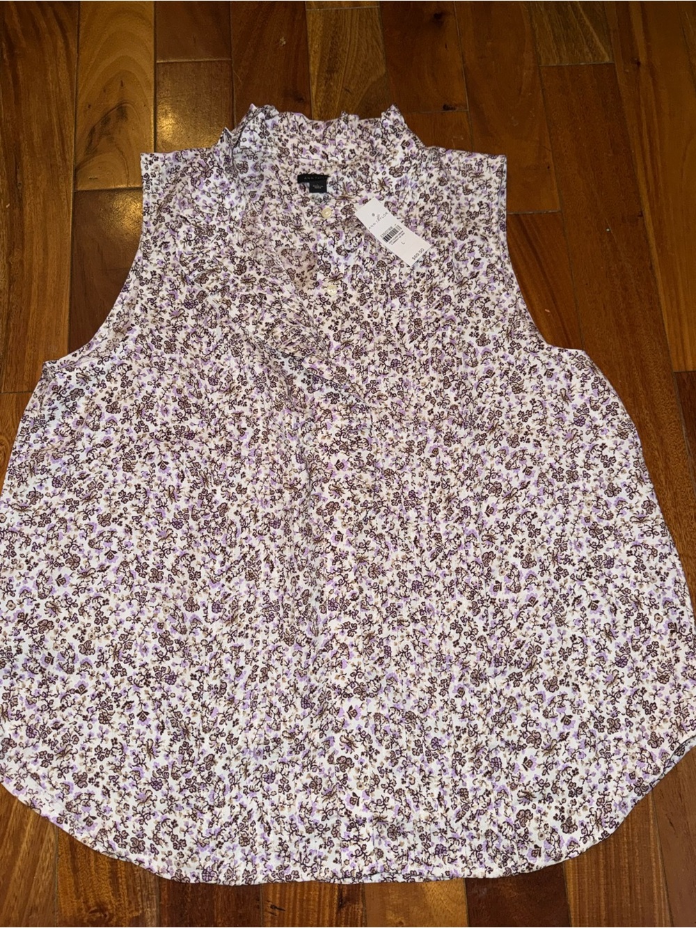 Ann Taylor Lavender Floral Sleeveless Camisole